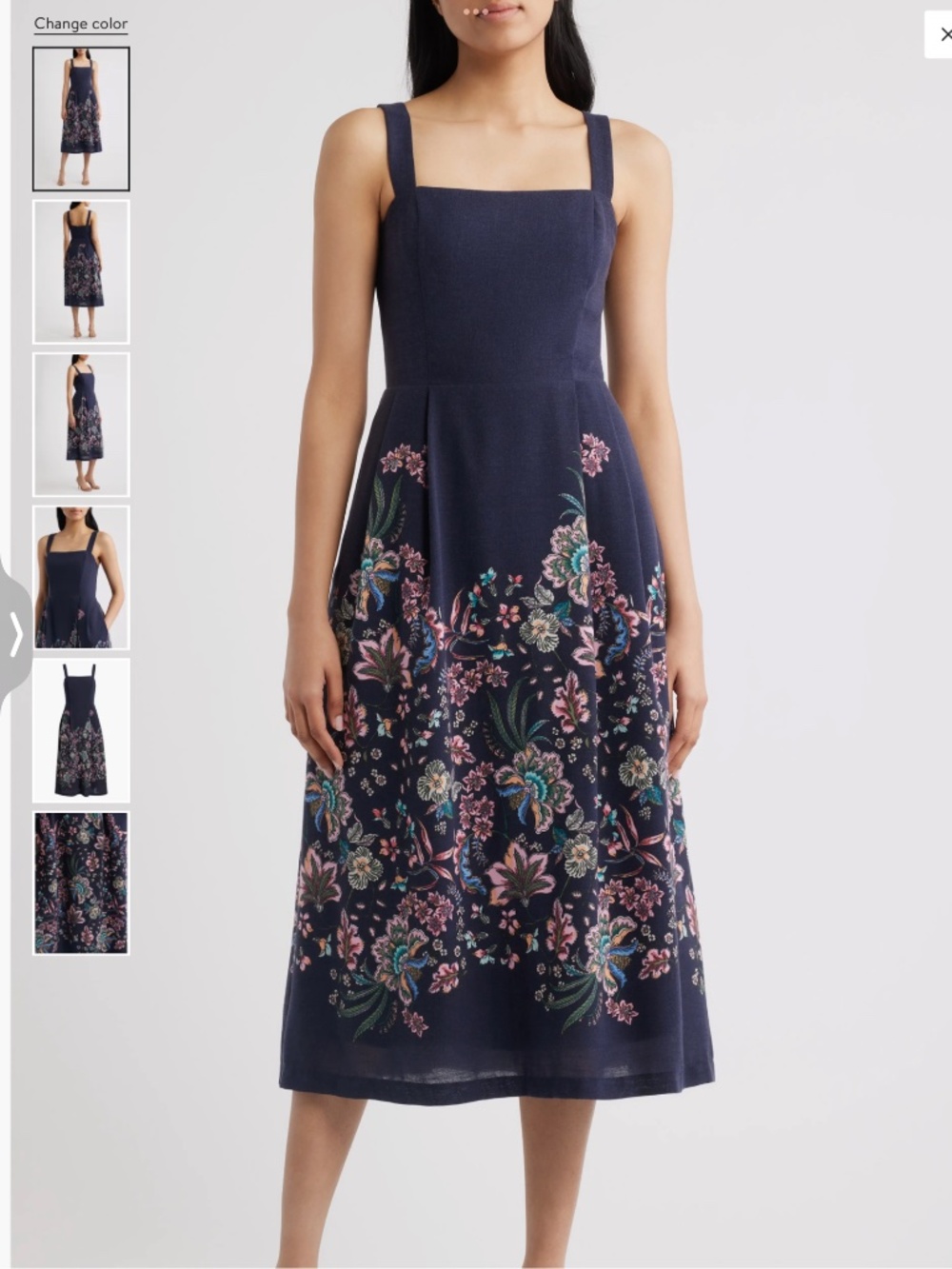 Julia Jordan Floral Print Sleeveless Midi Dress, size 8